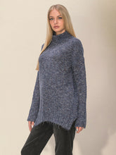 Pull ample décontracté à fente latérale pour femme RP0023562